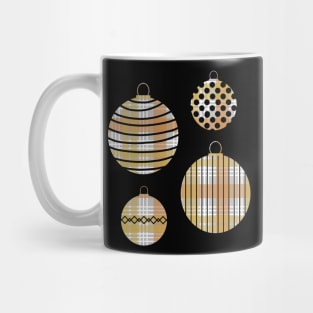 Metallic Tone Tartan Christmas Baubles Mug